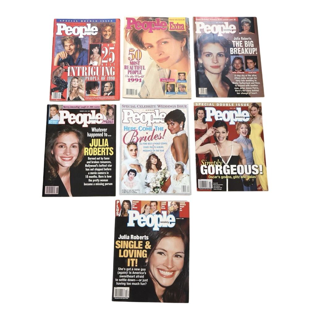 Vintage People Weekly Magazine Lot 90s Y2K Julia Roberts Fashion Celebs